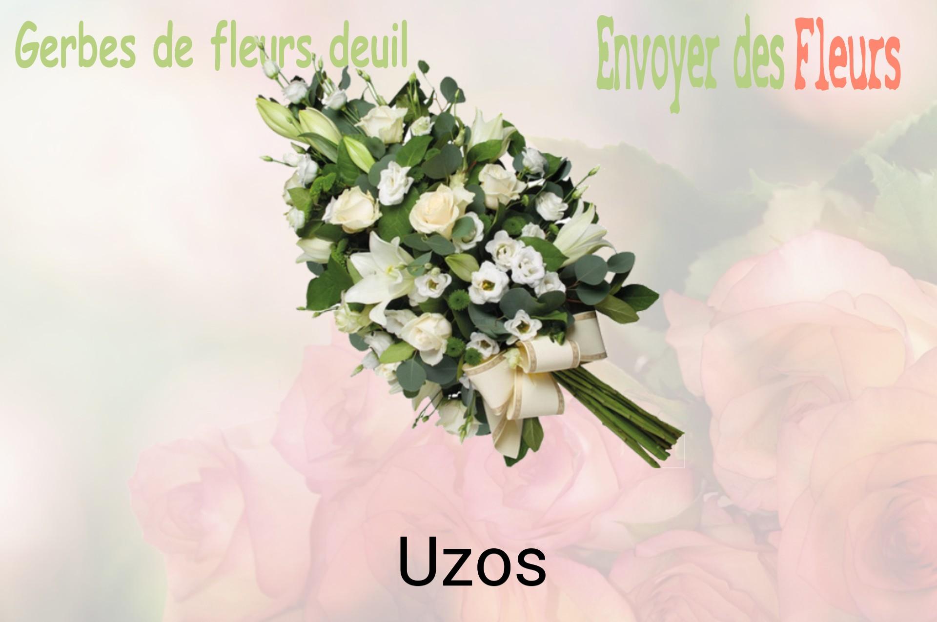 Gerbe de fleurs de deuil livrée à Uzos